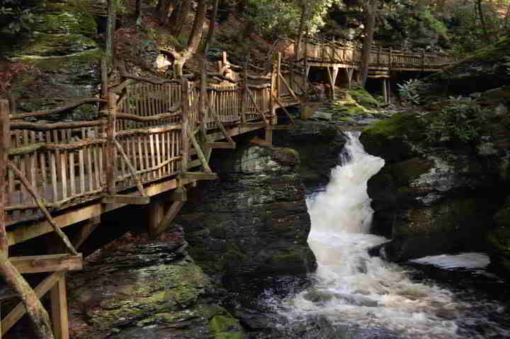 Pocono Mountains Trail At Bushkill Falls
